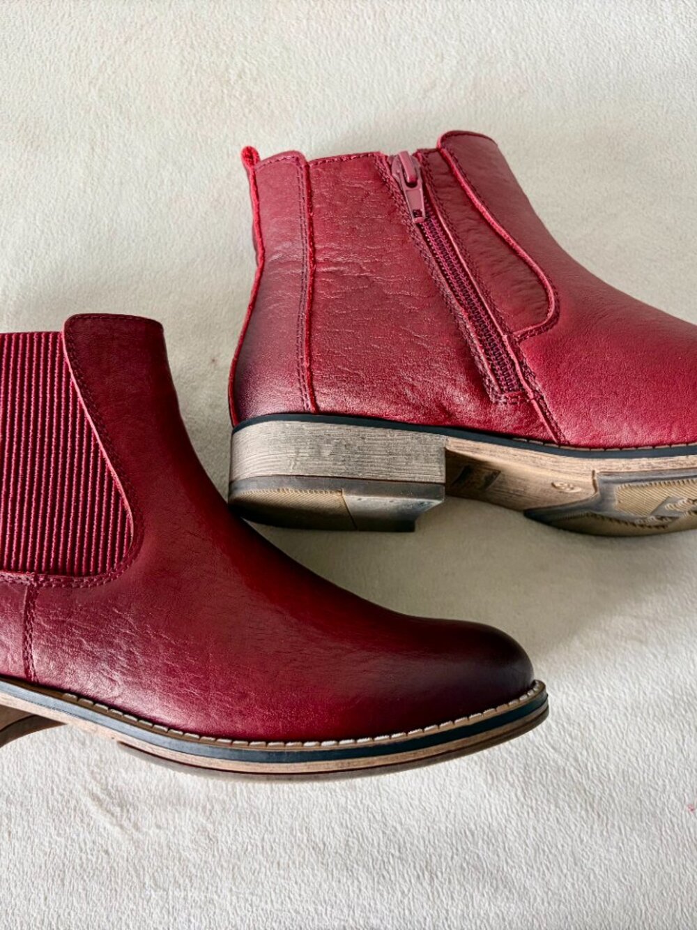 Josef Seibel Burgundy Leather Waterproof Ankle Boots - Picture 13 of 16